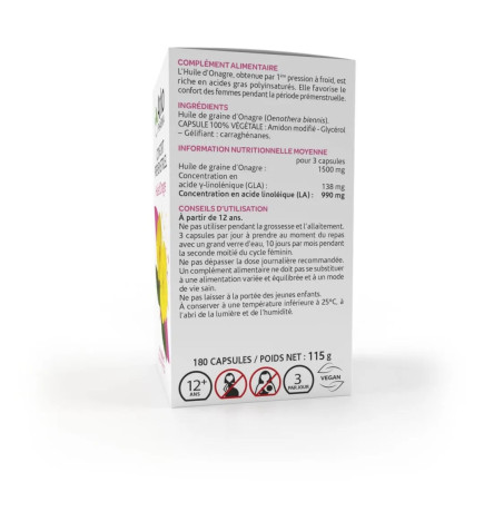 Arkogégules – Huile d’onagre, 180 gélules