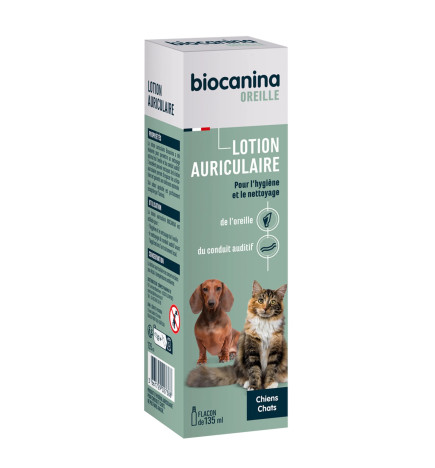 Biocanina – Lotion auriculaire chiens et chats, 135 ml