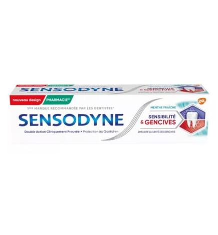 Sensodyne – dentifrice sensibilité & gencives menthe fraîche, 75 ml