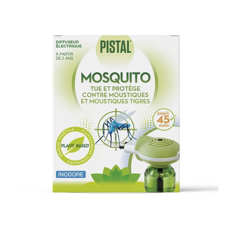 Pistal Mosquito Diffuseur & recharge anti-moustiques Végétale 45 nuits