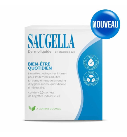 Saugella – Dermoliquide Lingettes Intimes Nettoyantes, x10