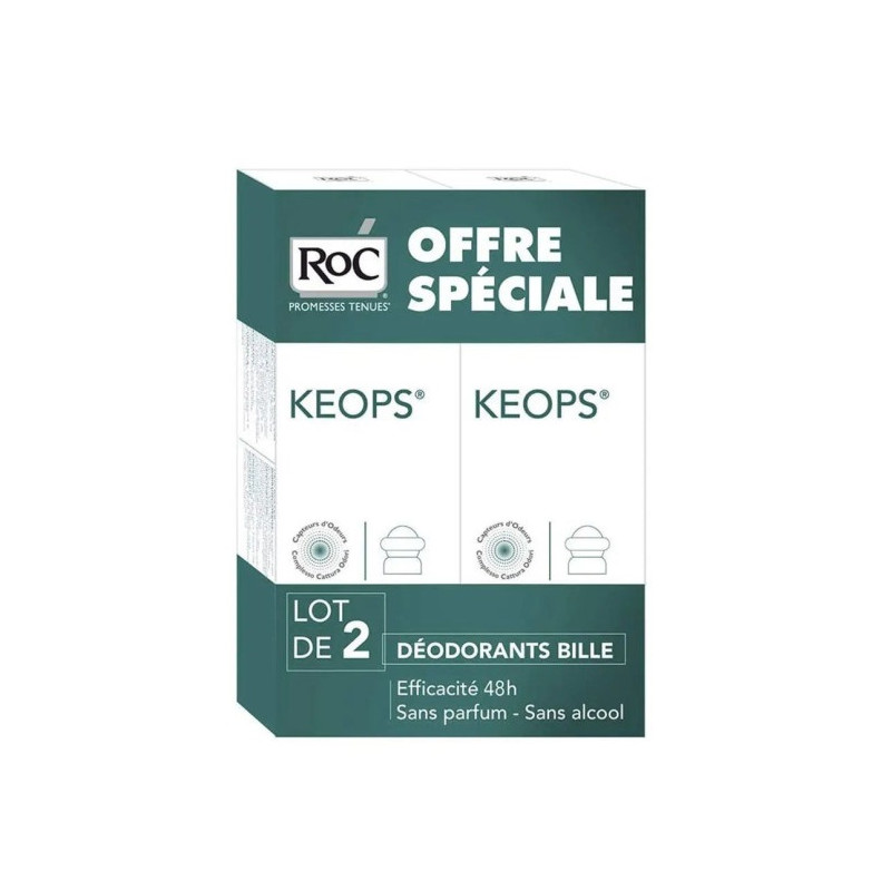 Roc Keops Déodorant à Bille Peau Normale 2x30ml