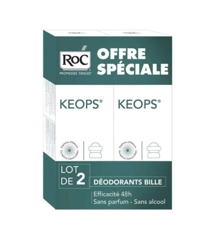Roc Keops – Déodorant à Bille Peau Normale, 2 x 30 ml
