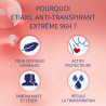 Etiaxil Déodorant Anti-transpirant Aisselles Extrême 96h Roll-on 2x50ml