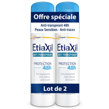 Etiaxil – Déodorant Anti-Transpirant Protection 48H Aérosol, lot de 2 x 150 ml