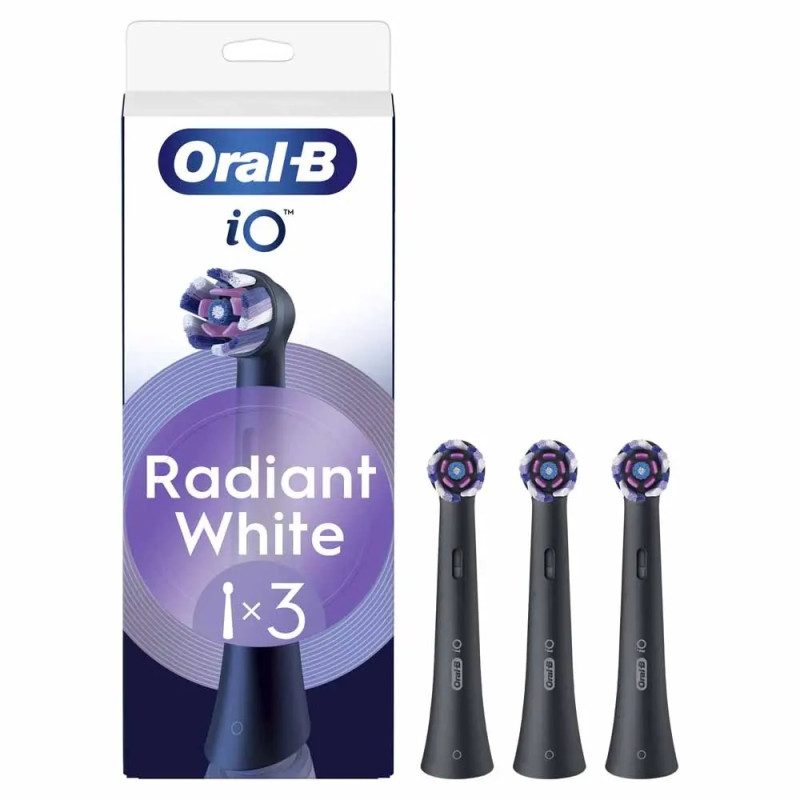 Oral-B iO Brossettes Brosse à Dents Electrique Noires Radiant White x3