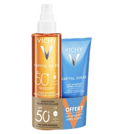 Vichy – Capital Soleil huile invisible protection cellulaire SPF50+, 200 ml