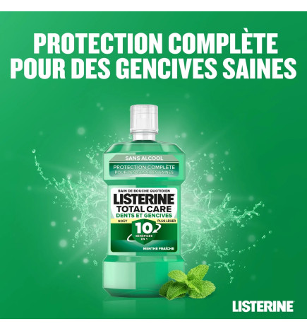 Listerine – Bain de Bouche Dents Et Gencives Menthe Fraîche 500ml