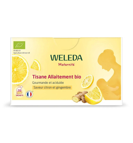 Weleda – Tisane Allaitement Bio Saveur Citron et Gingembre, x20 sachets