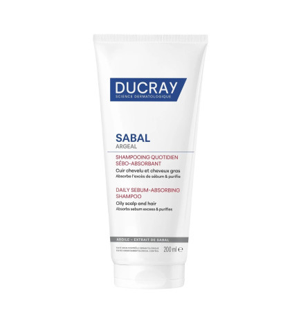 Ducray – shampooing quotidien sébo-absorbant Sabal Argeal, 200 ml