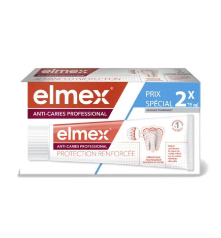 Elmex – Anti-caries Professional dentifrice protection renforcée, 2 x 75 ml