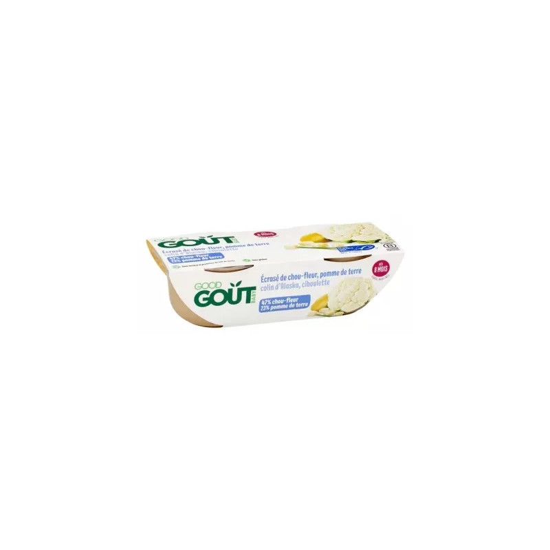 Good Goût Écrasé de Chou-Fleur Pomme de Terre Colin d'Alaska dès 8 Mois 2 Pots