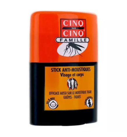 Cinq sur Cinq – Stick famille anti-moustiques visage & corps, 20 ml