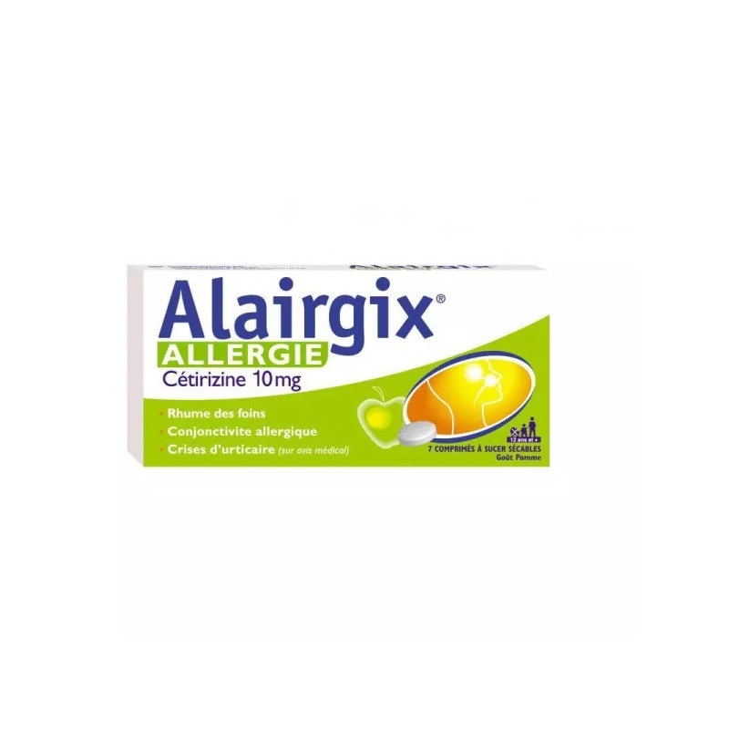 Cooper Alairgix Allergie Cétirizine 10 mg, 7 comprimés à sucer sécables