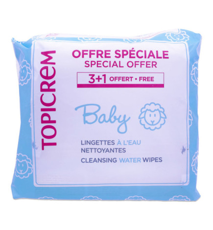 Topicrem – Bébé Lingettes à l’Eau Nettoyantes Lot de 4