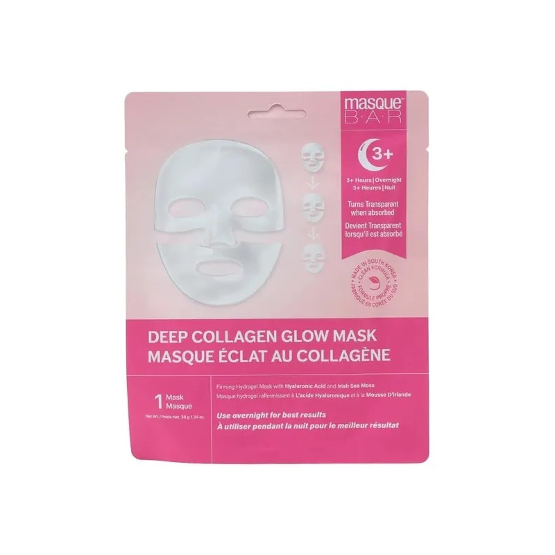 Masque Bar Masque Eclat au Collagène Visage Tous Types de Peaux, 38g