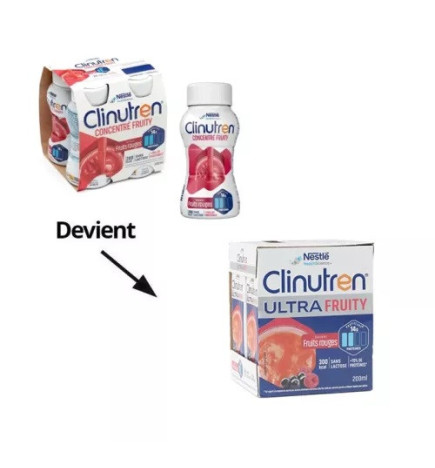 Clinutren – Ultra Fruity saveur fruits rouges, 200 ml x4