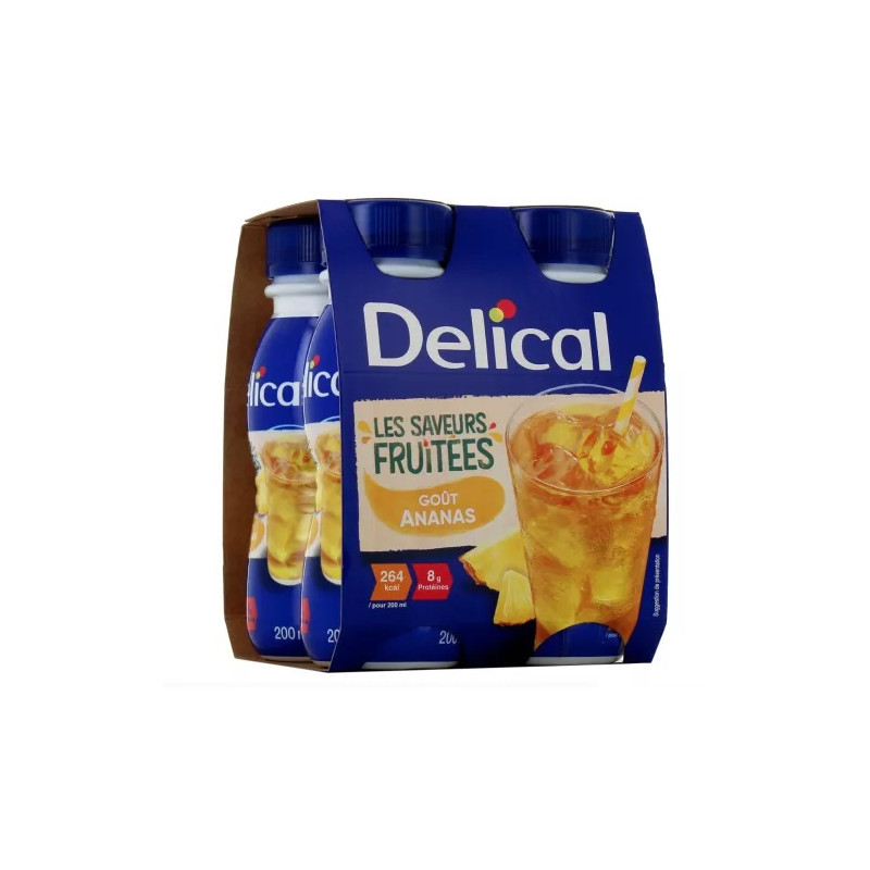 Delical Boisson Fruitée Ananas 4 x 200 ml