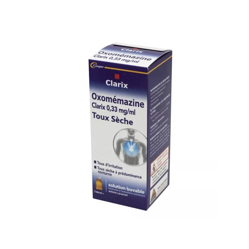 Cooper Oxomémazine Clarix Toux sèche solution buvable édulcorée 150 ml