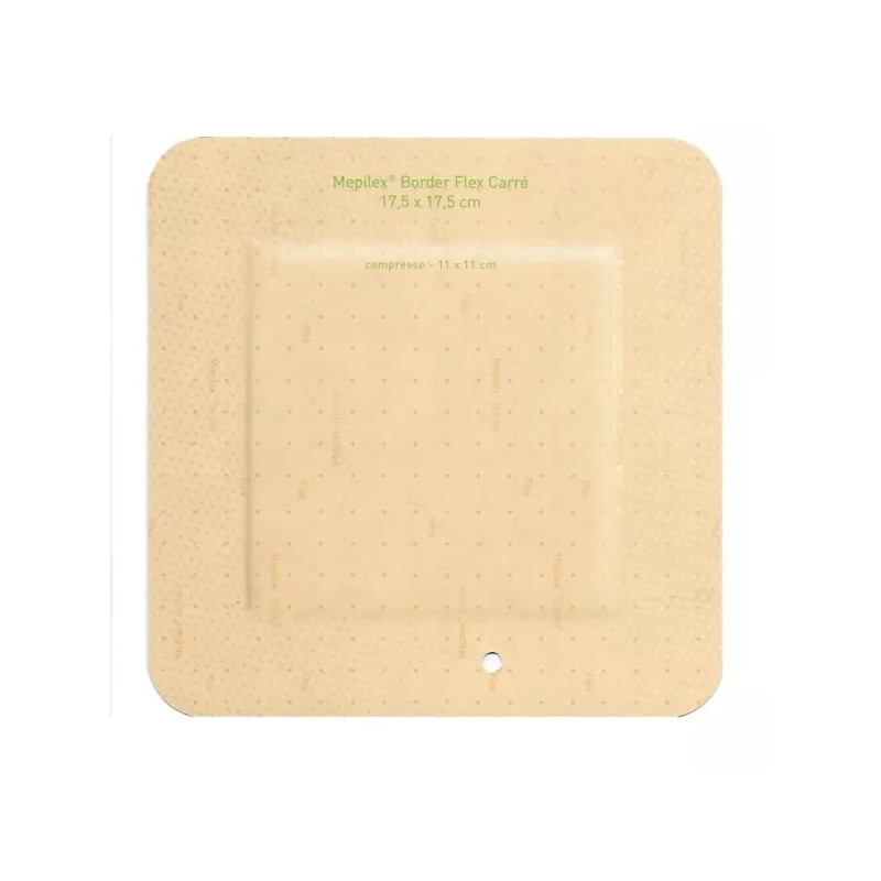 Mepilex Border Flex Carré 17.5 x 17.5 cm Pansement Hydrocellulaire Morpho Adaptable Bte/10