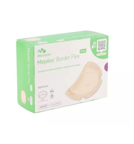 Mölnylycke –  Mepilex Border Flex Pansement Hydrocellulaire, 10,8 cm x 14 cm 16 pansements