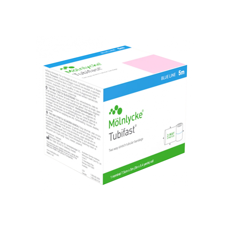 Molnlycke Tubifast 2-way stretch bandage bleu 7.5cm x 10m
