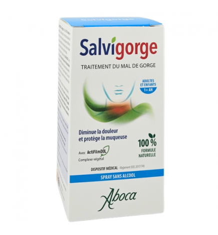 Aboca – Salvigorge 2Act spray gorge sans alcool, 30 ml