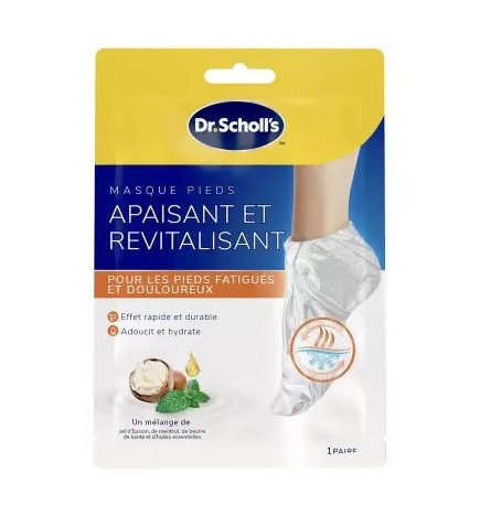 Scholl – Masque Pieds Apaisant et Revitalisant 1 Paire