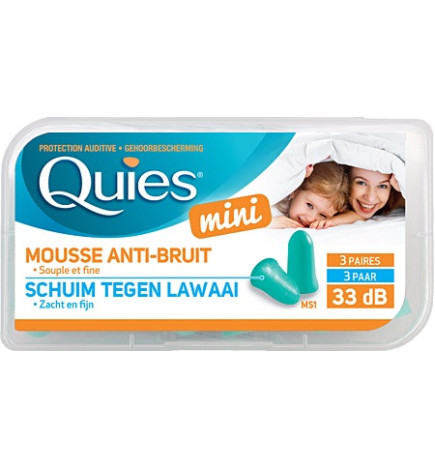 Quies – Mini Mousse AntiBruit, x3 Paires