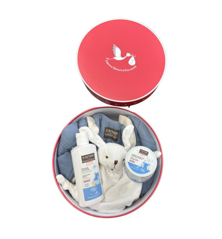 Cattier – Bébé, coffret naissance rose + sac et doudou offert