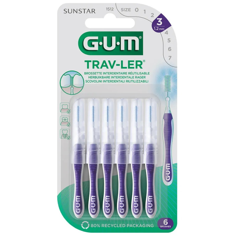 GUM Trav-ler Brossettes Interdentaires 1.2mm x6