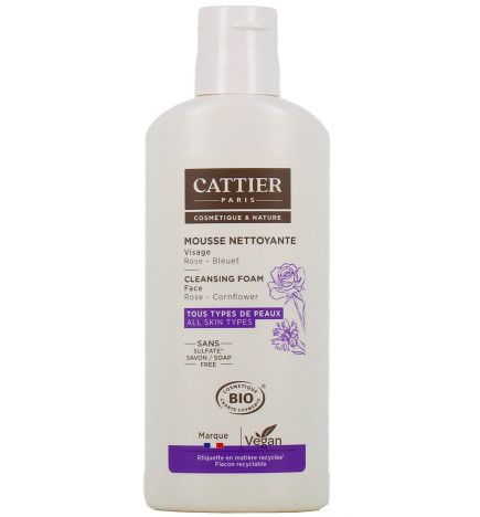 Cattier – Mousse nettoyante visage bio, 150 ml