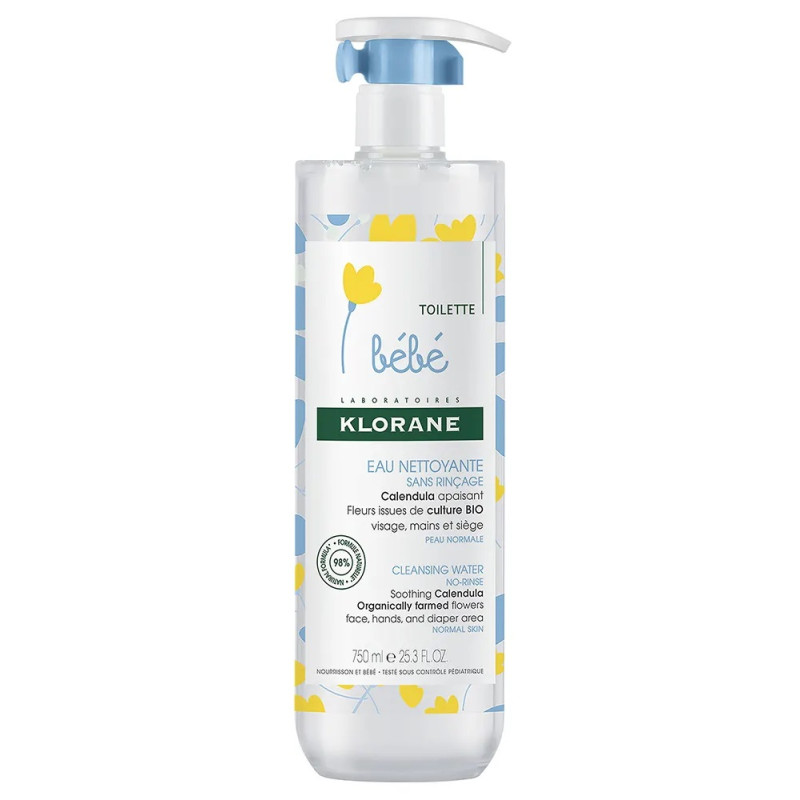 KLORANE Bébé Eau Nettoyante Sans Rincage 750ml