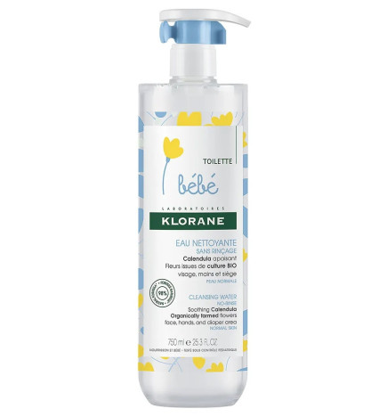 Klorane – bébé eau nettoyante sans rinçage, 750 ml