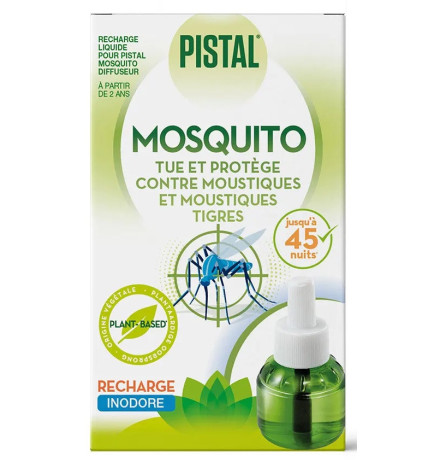 PISTAL – Mosquito Recharge pour Diffuseur anti-moustiques, 45 nuits