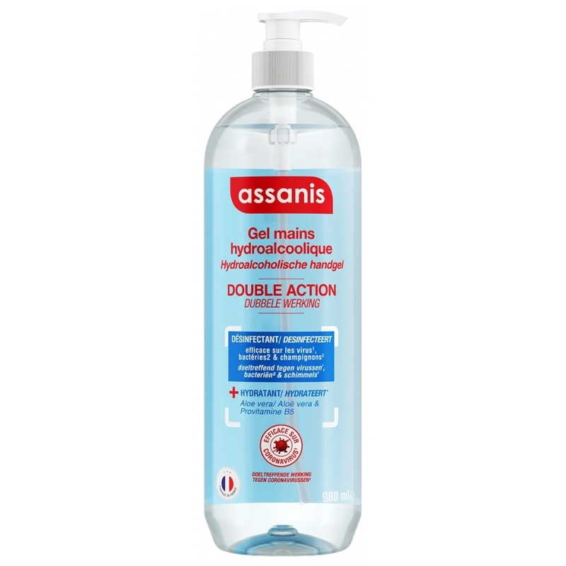 ASSANIS Gel Mains Hydroalcoolique, 980 ml