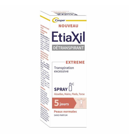 ETIAXIL – Spray déodorant aisselles mains pieds torse, 30 ml