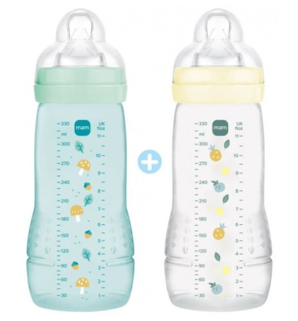MAM – Easy Active 2 Biberons - Couleur : Pearl/Ice, 330 ml