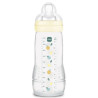 MAM Easy Active - Biberon 2ème Âge - Tétine Débit X - Beige Feuilles Pearl - 6 Mois et Plus - 330ml