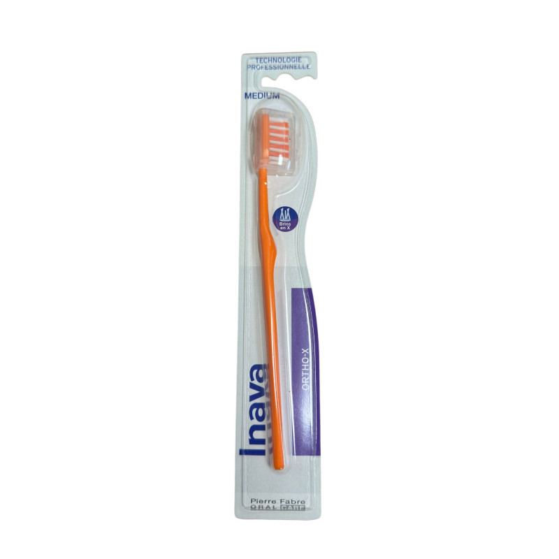 INAVA Brosse à dents ORTHO-X Orthodontie Adulte Medium plusieurs coloris
