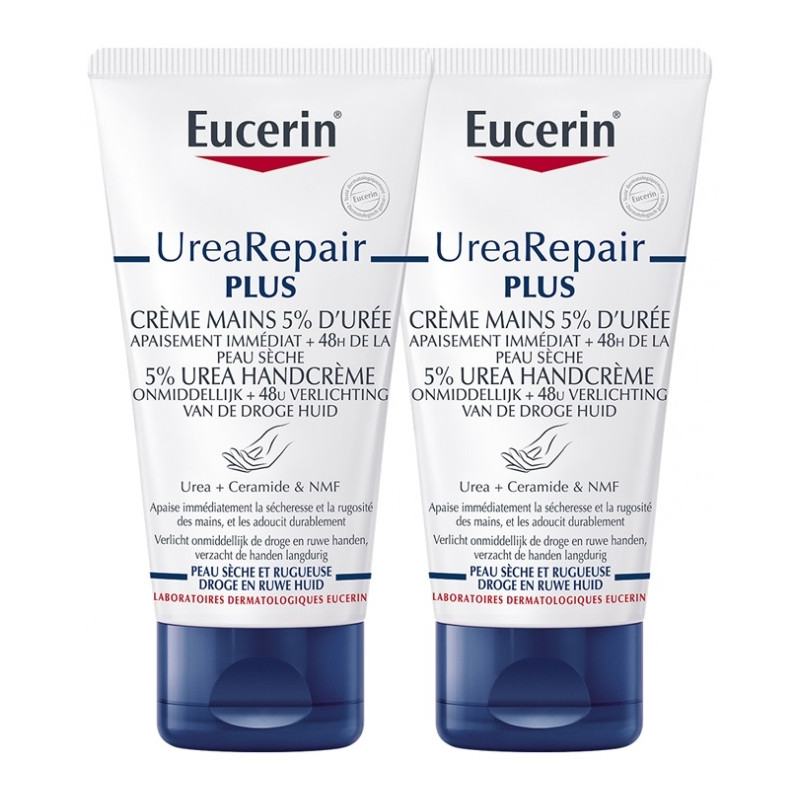 EUCERIN - UreaRepair PLUS Crème Mains 5% d'Urée (Lot de 2 x 75 ml)