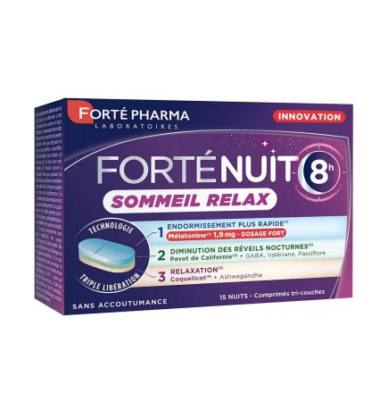 Forté Pharma – Forté Nuit 8h Sommeil Relax, 15 comprimés