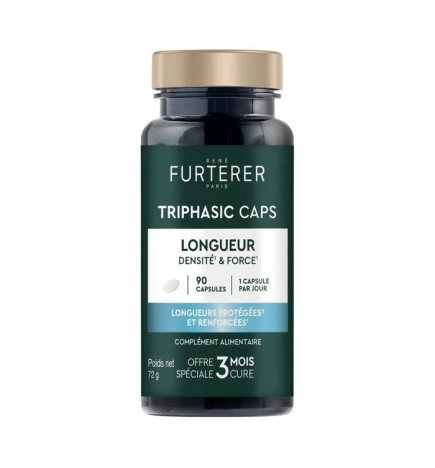 René Furterer – Triphasic Caps, cheveux abîmés & cassants, 90 capsules