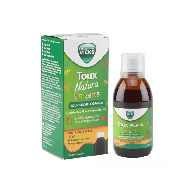 VICKS - Toux Nature Enfants Toux sèche & Grasse 140ml