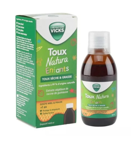 Vicks – Toux Nature Enfants Toux Sèche & Grasse, 140 ml