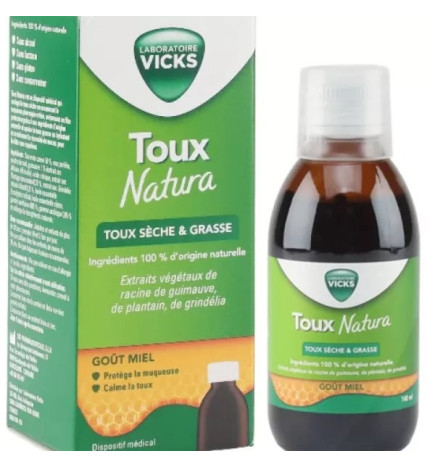 Vicks – Toux Nature Toux Sèche & Grasse, 140 ml
