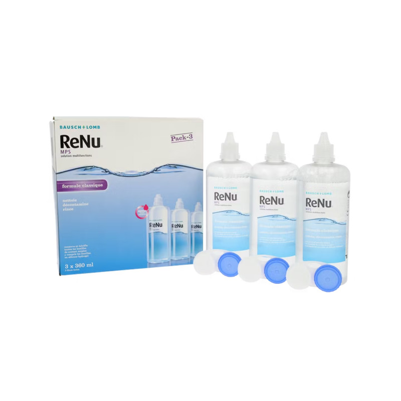 Bausch & Lomb – Renu MPS Solution multifonctions lentilles de contact, 3 × 360 ml