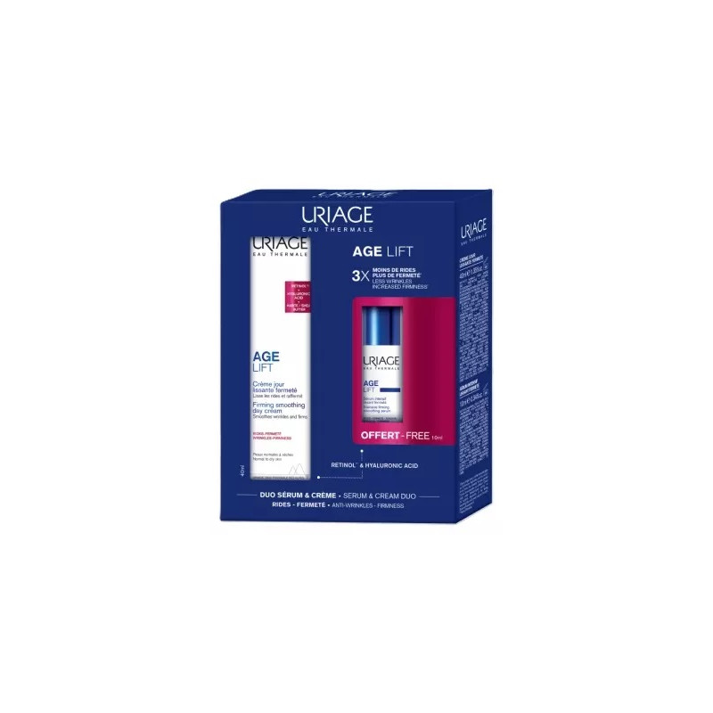 URIAGE - Coffret - Age Lift Crème Jour Lissante Fermeté 40 ml + Sérum Intensif Lissant Fermeté 10 ml Offert