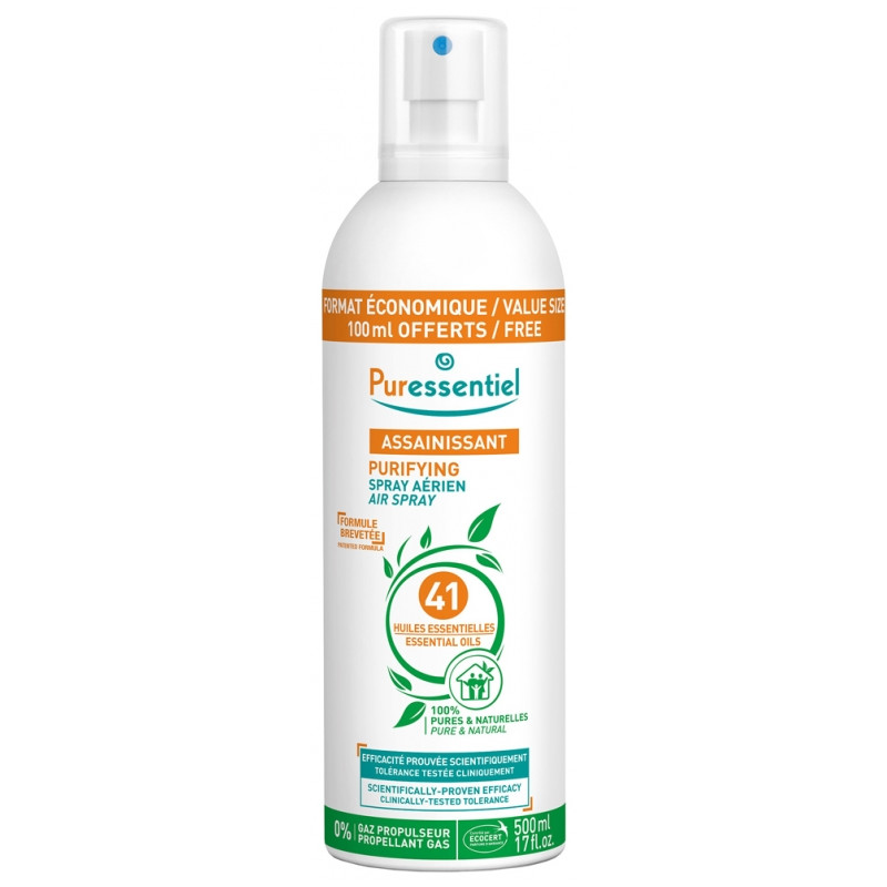 PURESSENTIEL - Assainissant Spray Aérien aux 41 Huiles Essentielles, 500 ml