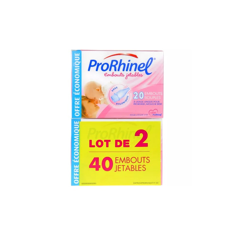 PRORHINEL - Embouts Jetables Souples Pour Mouche Bébé, 40 EMBOUTS